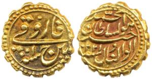 Tipu Sultan, Gold Pagoda or Faruqi, 3.40g, Patan Mint, the denomination Faruqi and mint na