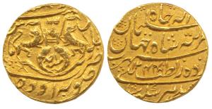 Nasir-ud-Din Haider as Sulayman Jah, Gold Ashrafi, Dar us Saltanat Lakhnau Suba Awadh Mint