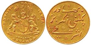 Gold Mohur (Ashrafi), 11.61g, 1819, coat of arms of the East India Company on obv., Persia