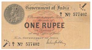 George V, Rupee 1, 1st issue, 1917, signed M. M. S. Gubbay, (J&R 1.1A). About Very Fine, S