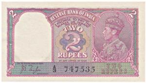 George VI, Rupees 2, 1943, signed J. B. Taylor, in order of serial number with the note ab