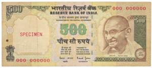 Rupees 500, Specimen, signed Bimal Jalan, (J&R 8.2.2A). Very Fine+, Very Rare, considerabl