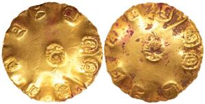 Eastern Chalukyas, Rajyabhushana, (c. 11th century AD), Gold Pagoda, 3.80g, legends in Tel