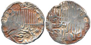 Jalal al-Din Muhammad, Silver Tanka, mint and date in rev. margin but obliterated due to s