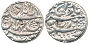 Akbar, Silver Rupee, 11.40g, Allahabad Mint, rebellion issue of Jahangir (KM 97.1). About 