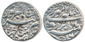 Jahangir, Silver Rupee, 11.12g, Lahore Mint, Bada Bar couplet, AH 1030/16, obv., mint name