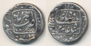 Aurangzeb, Silver Rupee, 10.66g, Akbarabad Mint, AH 1085 / 17, complete mint name in centr
