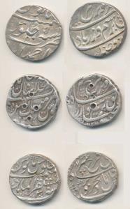 Farrukhsiyar, Silver Rupee (3), Ahmedabad, Akbarabad and Shahjahanabad Mints, RY 5, AH 112