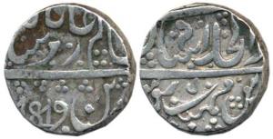 Bagalkot Mint, Silver Rupee, 11g, in the name of Alamgir II, English date 1819 (KM 195). V