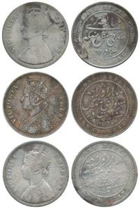 Mangal Singh, Silver Rupee (3), with the name and portrait of Victoria, Calcutta Mint 1880