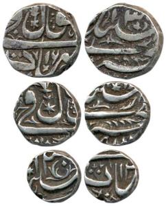 Shah Jahan Begum, Silver Rupee, ½ and 1/4, Bhopal Mint, AH 13XX. Very Fine+, Rare as a set
