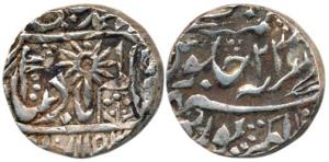 Silver Rupee, 11.02g, Chhatarpur Mint, in the name of Shah Alam II, AH 1192/23, with flag 