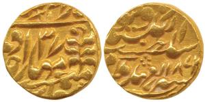 Ram Singh, Gold Mohur, 10.9g, Sawai Jaipur Mint, with the name of Queen Victoria, 1872/37 