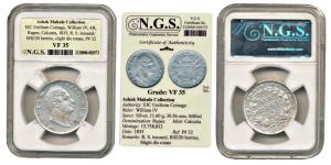 William IV, Silver Rupee, 1835, Calcutta Mint, RS incused, B / II / 20 Berries, slight die