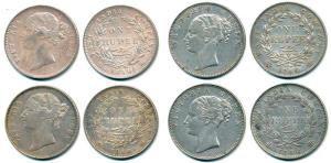Victoria Queen, Silver Rupee, 1840, divided legend, obv. WW raised, rev. 28 Berries. conti