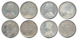 Victoria Queen, Silver Rupee, 1862, A / I / 0 / 0, A / II / 0 / 4, A / II / 0 / 5, B / II 