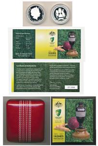 Australia, Silver $5, 36.31g, 2007, 125 years of the Ashes series between England and Aust