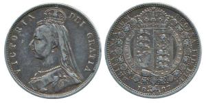 Great Britain, Victoria, Silver ½ Crown, 1887 (KM 764). Very Fine, Rare.
