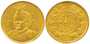 Iran, Sultan Ahmed Shah, Gold Toman, 2.81g, AH 1340, (KM 1074). Flan grazed on the reverse