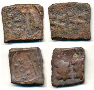 Ancient Kathiawad (1st century BC), Copper (2), typical Ujjayini type human figure with a 