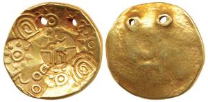 Kakatiyas of Warangal (11th century AD), Raja Gaya Kesari, Gold Pagoda, 3.55g, dayagaja, k