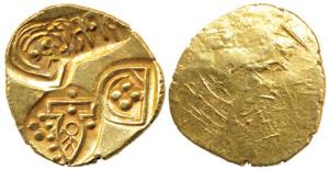Paramaras of Vidarbha, Jagadeva (c. 12th century AD), Gold, 3.7g, obv. punches of a temple