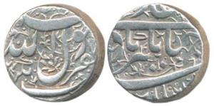 Jahangir, Silver ½ Rupee, 11.09g, Zafarnagar Mint, complete mint name written in two parts