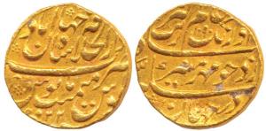 Aurangzeb (AH 1068-1118, 1658-1707 AD), Gold Mohur, 10.86g, Dar ul-Khilafat Shahjahanabad 