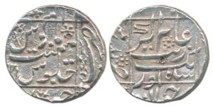 Aurangzeb, Silver Rupee, 11.44g, Junagadh Mint, RY 13, square-area type, mint name in the 