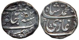 Muhammad Shah (AH 1131-1161, 1719-1748 AD), Silver Rupee, Bankapur Mint, RY 3 (KM 436.16).