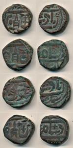 Braj Indrapur, Copper Paisa (4), in the names of Shah Alam II, all different symbols in th