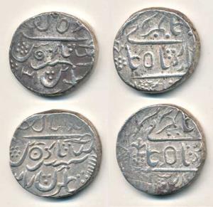 Gaj Singh, Silver Rupee, Baldat Bikaner Mint, in the name of Alamgir II, RY 27 and 31. Ver