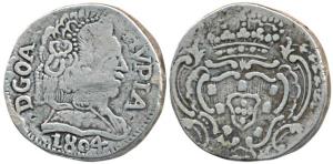 Goa, Maria, Silver Rupia, 1804, (KM 205). About Very Fine, Scarce.