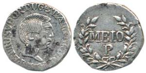 Goa, Pedro V, Silver ½ Pardao (KM 280). Very Fine+, Very Rare.