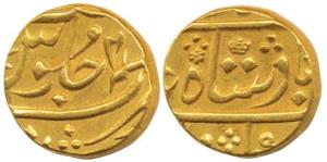 Gold Mohur, 11.52g, struck at the Bombay Mint, (circa 1825-1831), in the name of Shah Alam