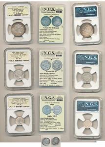 Victoria Queen, Silver (4) Rupee, 1/2, ¼ and 2 Annas, 1840 and 1841, Calcutta Mint, divide