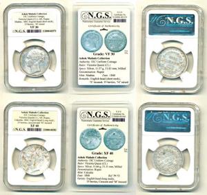 Victoria Queen, Silver Rupee (2), 1840, Calcutta and Madras Mint, continuous legend, Engli