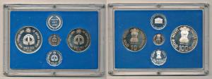 1982 Proof Set, IX Asian Games Delhi, set of 4, 10 Paisa to Rupees 100. In immaculate cond