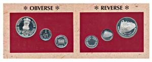 1997 Proof Set, 50th Anniversary of India's Independence, set of 2, 50 Paisa and Rupees 50