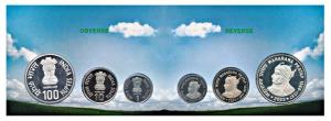 2003 Proof Set, Maharana Pratap, set of 3, Rupee 1 to 100. In immaculate condition, within