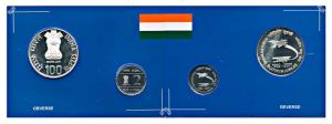 2007 Proof Set, India Air Force Platinum Jubilee, set of 2, Rupees 2 and 100. In immaculat