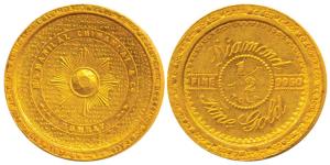 M/s Manilal Chimanlal & Co Bombay, Gold ½ Tola, 5.82g, Diamond ½ Tola Fine Gold inscribed 