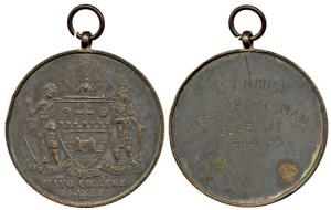 Mayo College Ajmer, Copper Medal, coat of arms of the college with peacock on top and mott