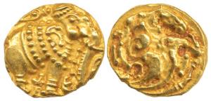 Western Gangas (10th- 11th century AD), Gold Gajapati Pagoda, 3.78g, an ornate elephant st