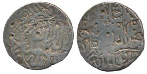 Akbar, Silver Rupee, 10.31g, Lahore Mint, Kalima type, RY 46. Fine.