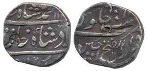 Muhammad Shah, Silver Rupee, 11.43g, Dar ul-Fateh Ujjain Mint, AH 113X/18. Very Fine, Scar