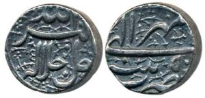 Akbar, Silver Rupee, Patna Mint, Ilahi type, Month Mihr. Extremely Fine, Nice toning, Very