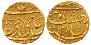 Zabita Khan (AH 1183-1188, AD 1770-1774), Gold Mohur, Najibabad Mint, in the name of Shah 