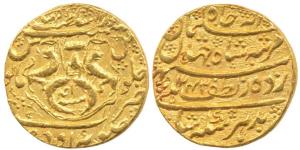 Nasir-ud-Din Haider as Sulayman Jah, Gold Ashrafi, Dar us Saltanat Lakhnau Suba Awadh Mint