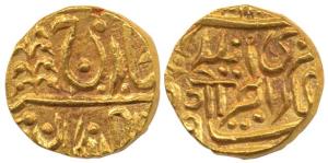 Hanwant Singh, Gold Mohur, 10.98g, with the name of George VI, Go in Nagari above Persian 